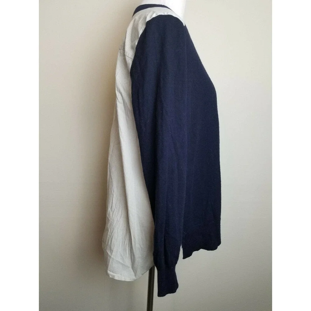 J.Crew Sweater M Blue Merino Wool‎ Navy